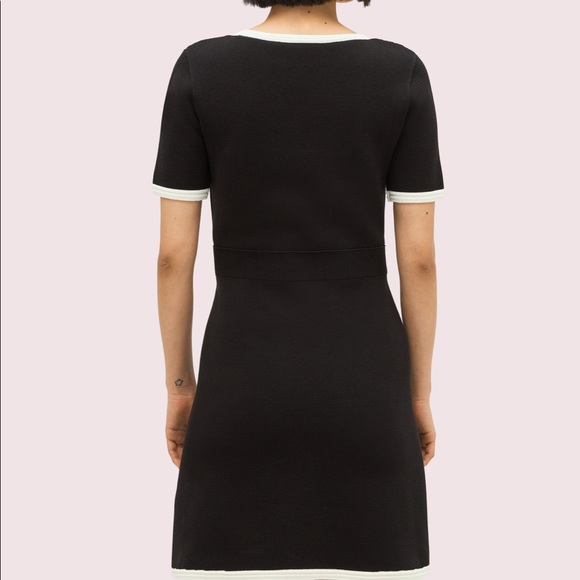 $398 Kate Spade RARE Patch Pocket Dress NWT Large, Black w/ White Trim - Picture 7 of 7
